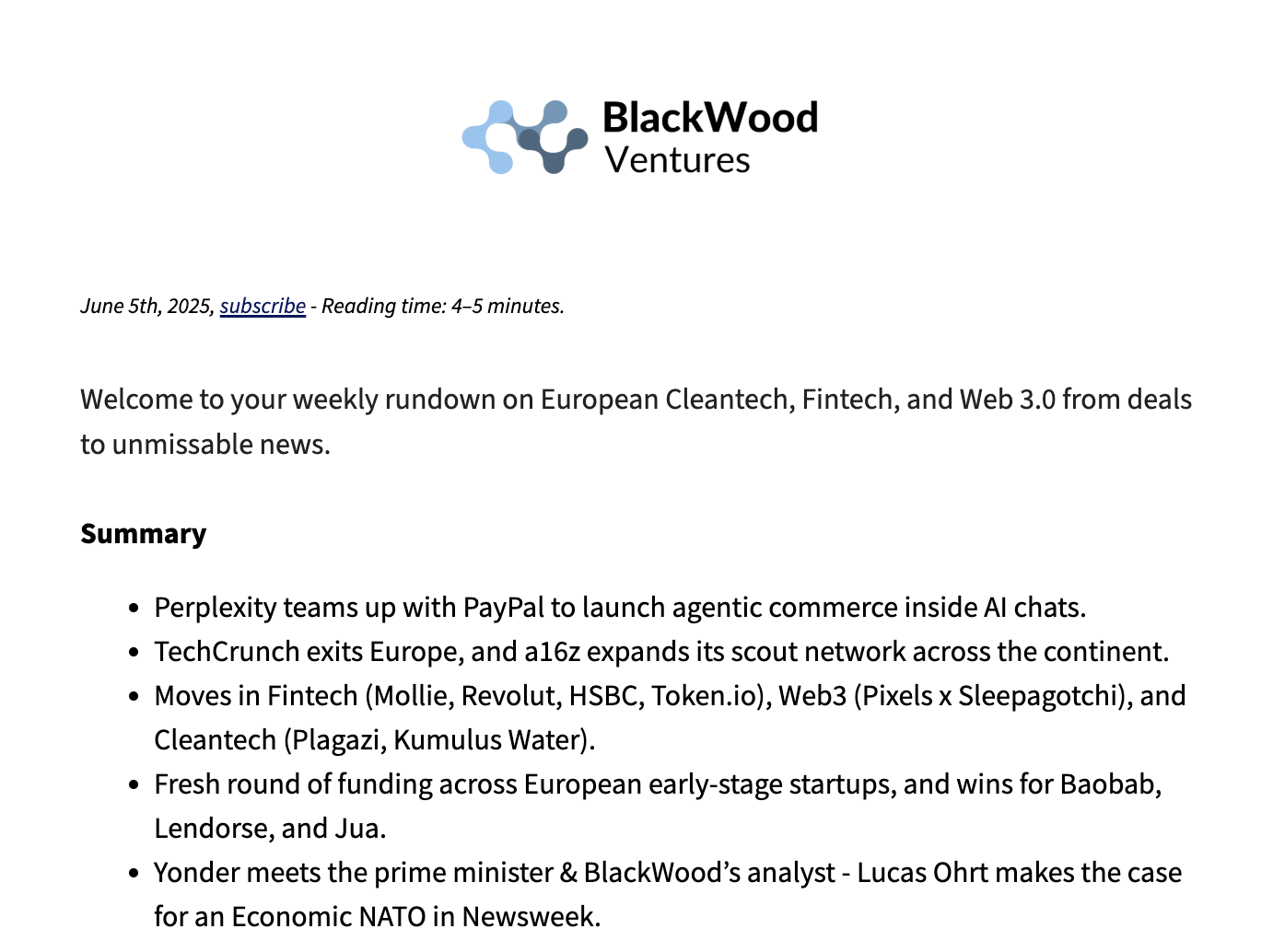 Week 23 - Industry Briefing